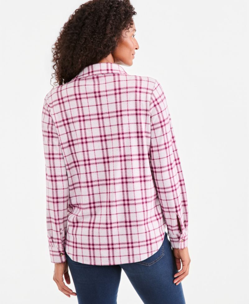 Women's Plaid Flannel Knit Shacket