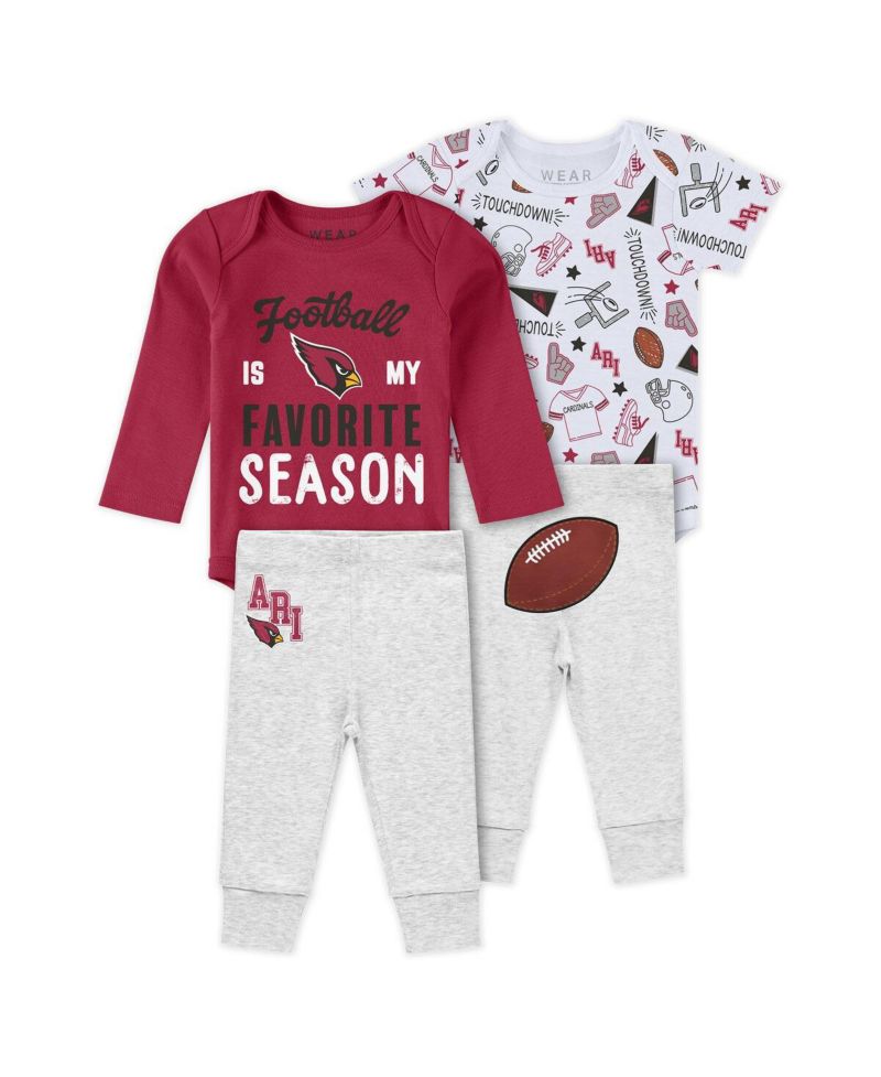 Baby Boys and Girls 2-Piece Arizona Cardinals Turn Me Around Bodysuits and Pants Set
