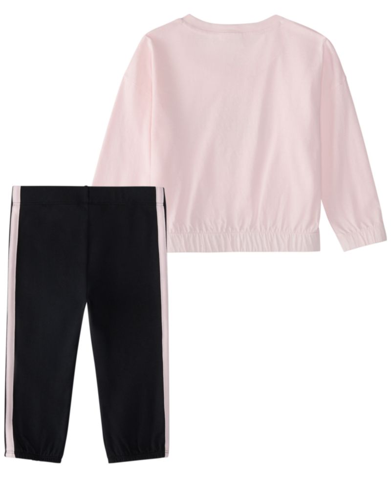 Baby Girls' Long-Sleeve Top and Pants, 2-Piece Set
