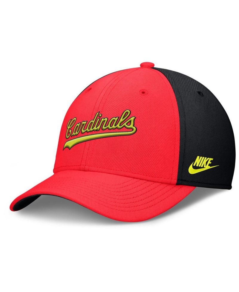 Men's Crimson/Black St. Louis Cardinals Neon 90s Rise Swoosh Flex Hat