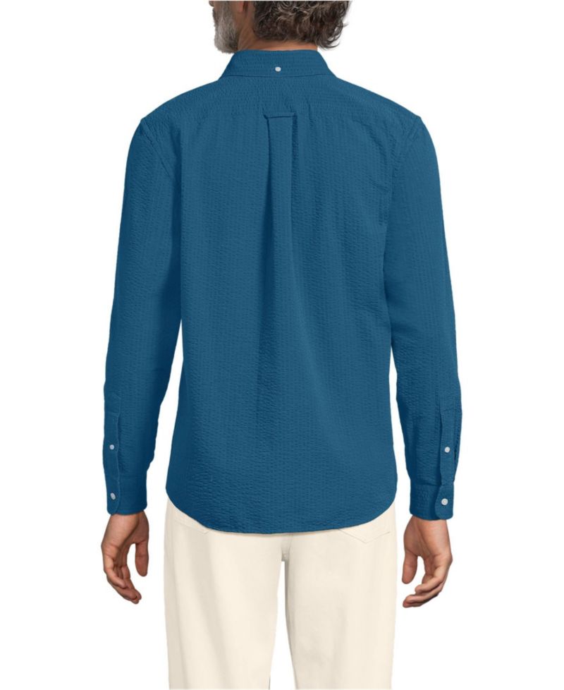 Men's Long Sleeve Seersucker Shirt