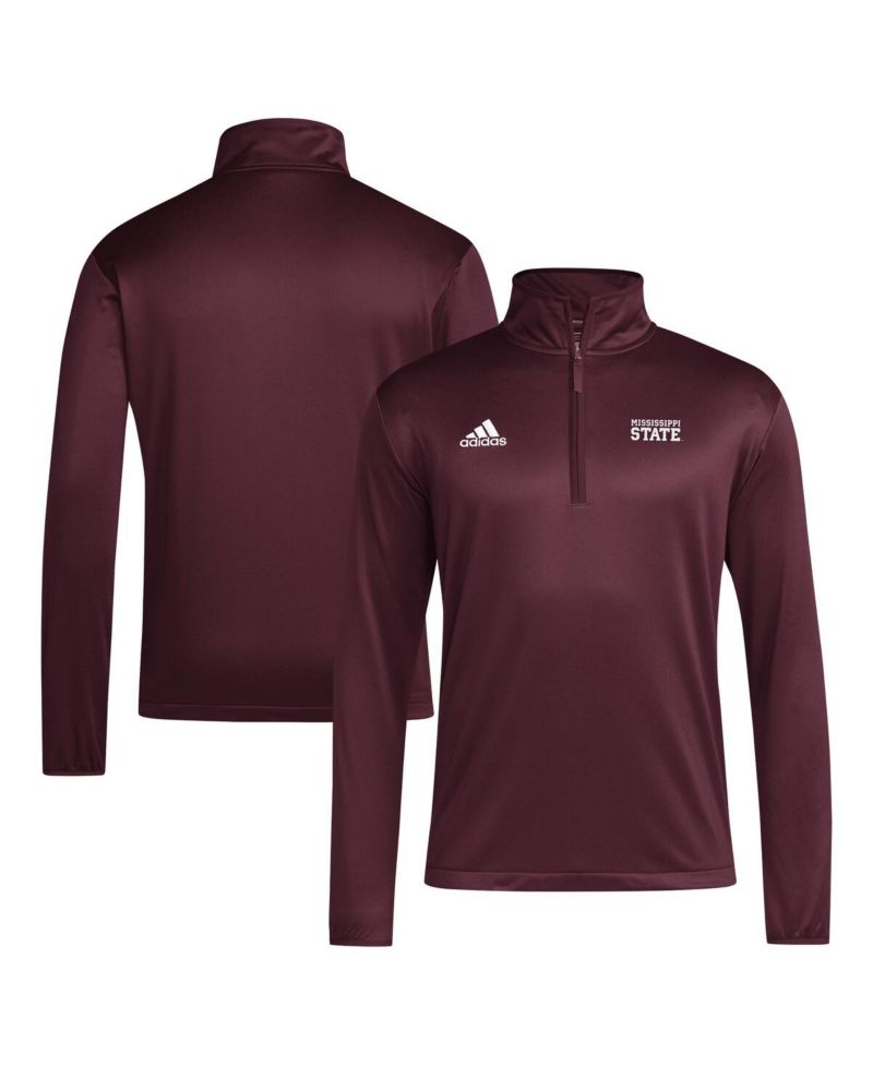 Men's Maroon Mississippi State Bulldogs 2024 Coaches Sideline Quarter-Zip Sweatshirt