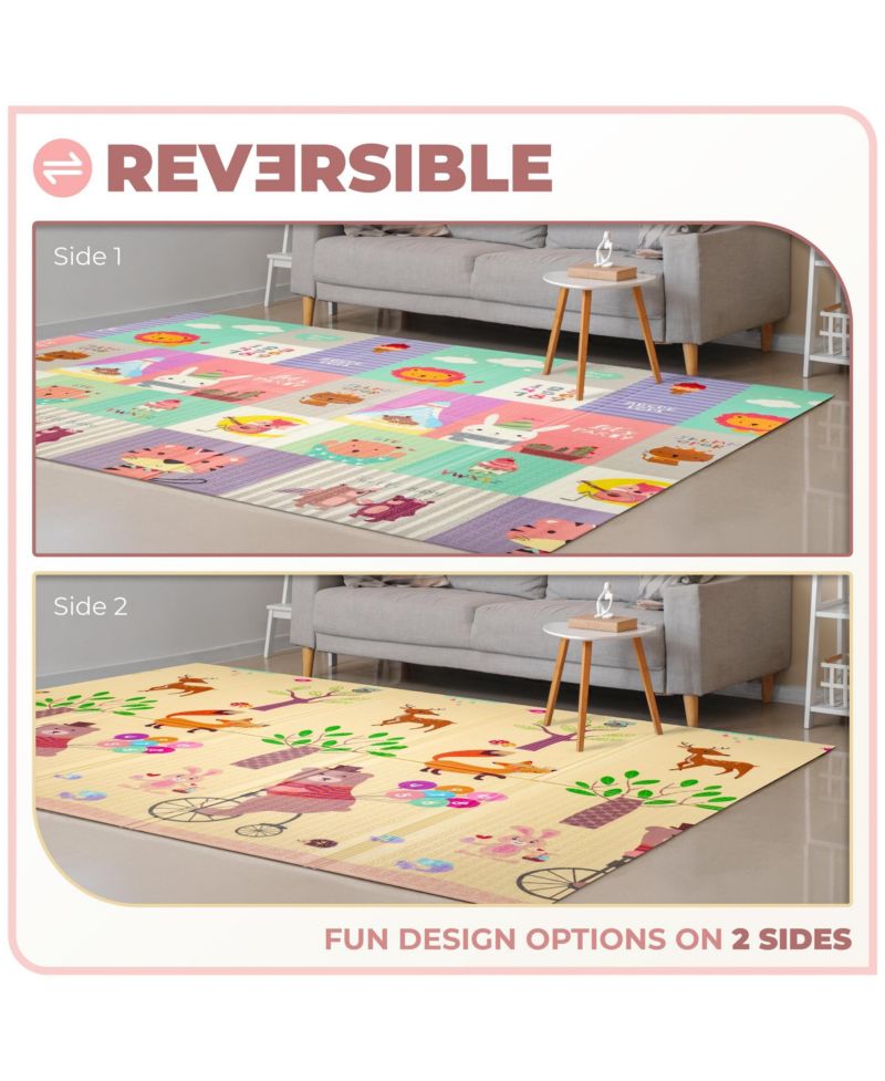 (78" x 70") Foldable Play Mats with Travel Bag - for Babies, Toddlers, and Kids Playtime & Tummy Time