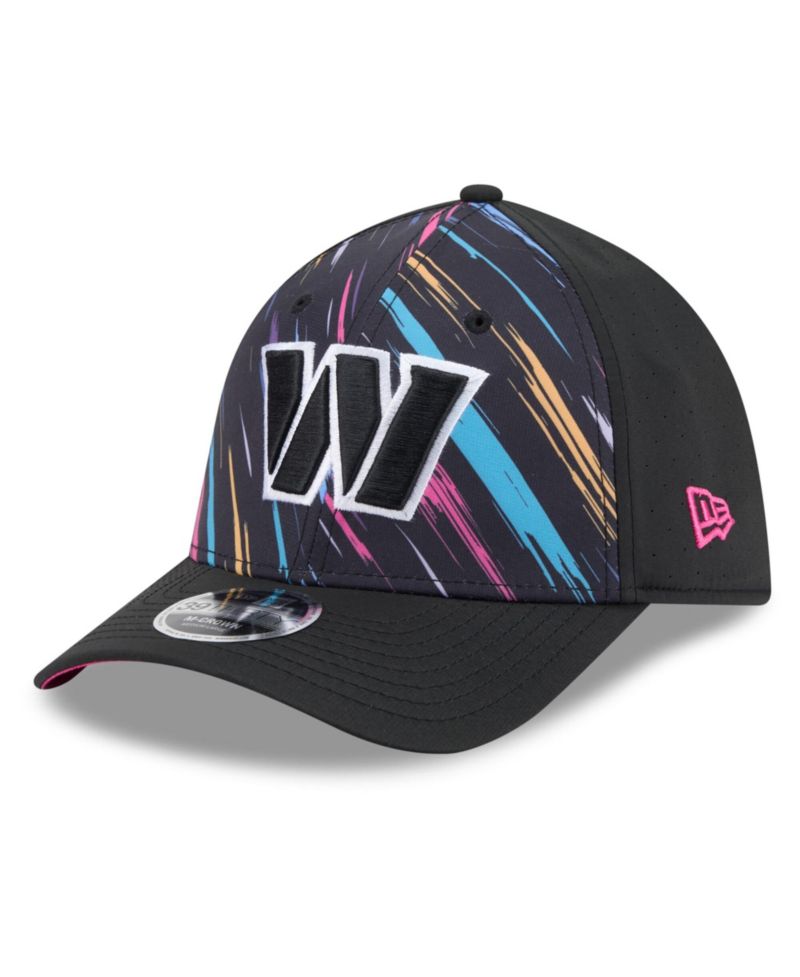 Men's Black Washington Commanders 2026 NFL Cruical Catch 39THIRTY M-Crown Stretch Hat