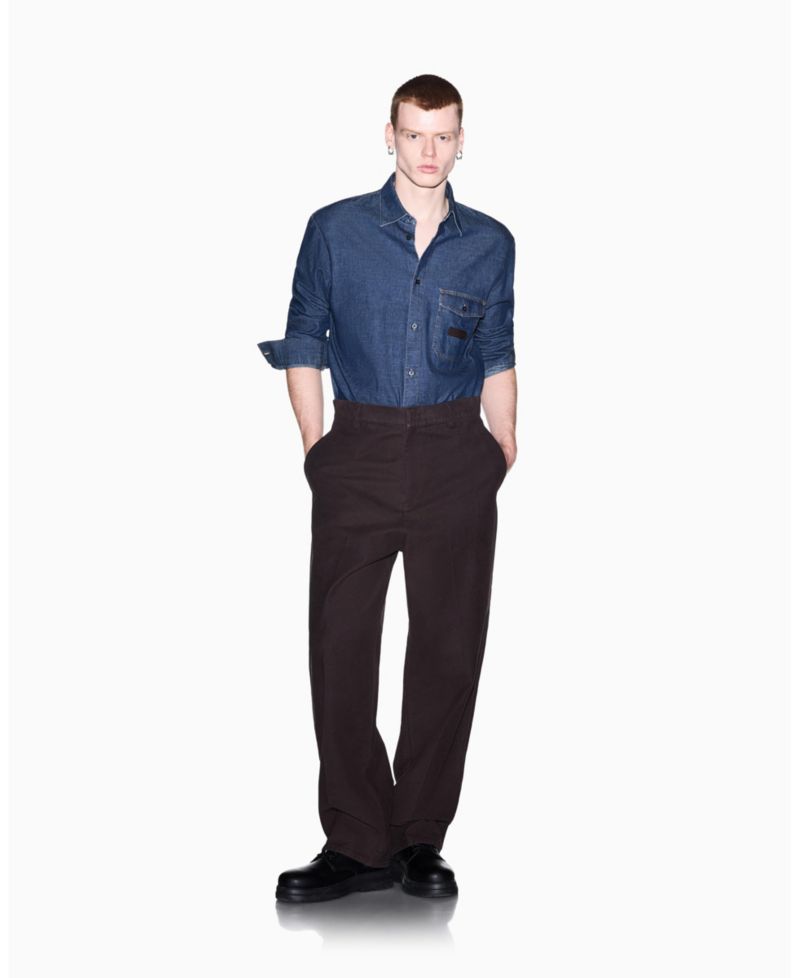 Men's Long Sleeve Cotton Denim Woven Shirt