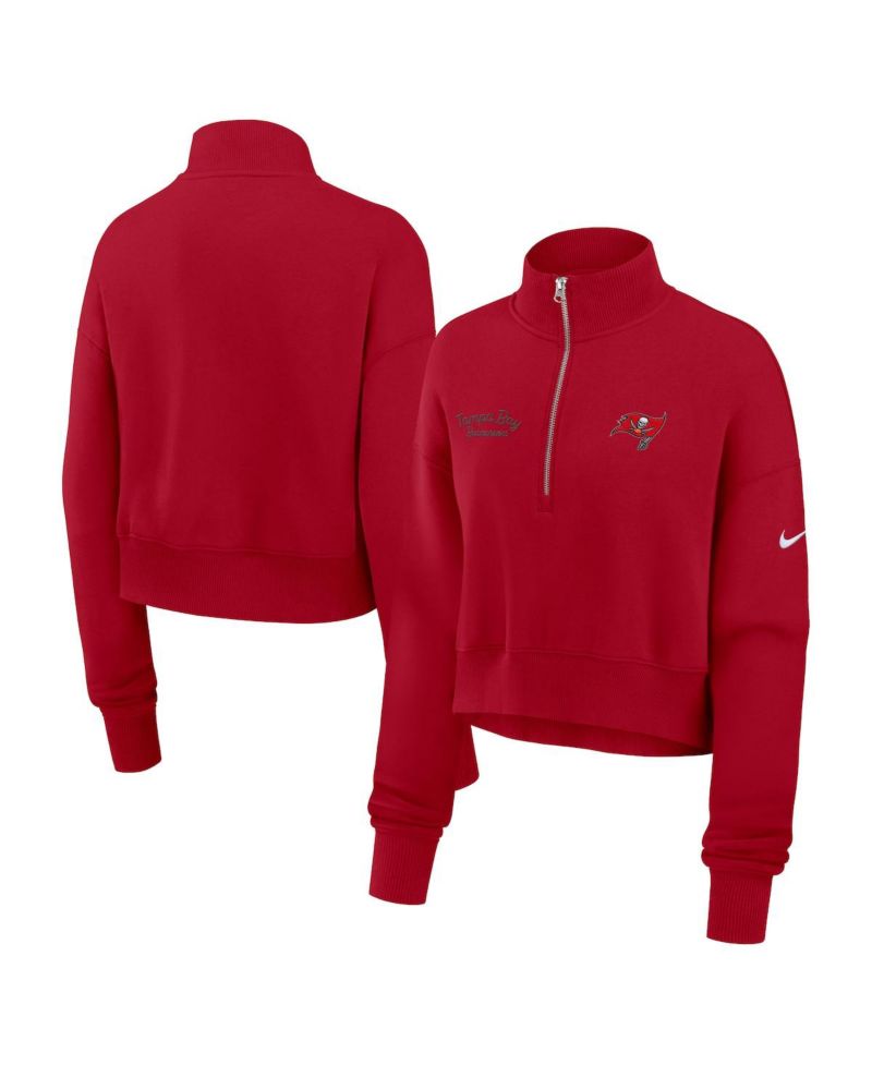 Women's Red Tampa Bay Buccaneers Primetime Phoenix Half-Zip Sweatshirt