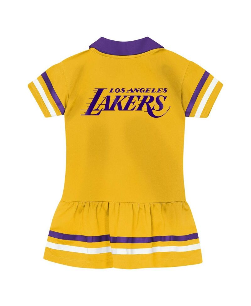Girls Gold Los Angeles Lakers Star Player Fashion Dress