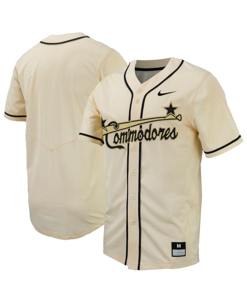 Men's Natural Vanderbilt Commodores Replica Full-Button Baseball Jersey