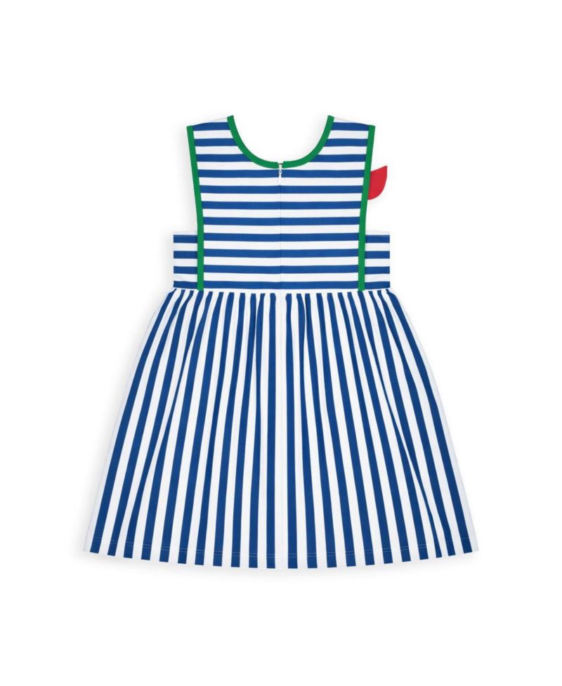 Little Girls Stripe Knit Dress With Tulip