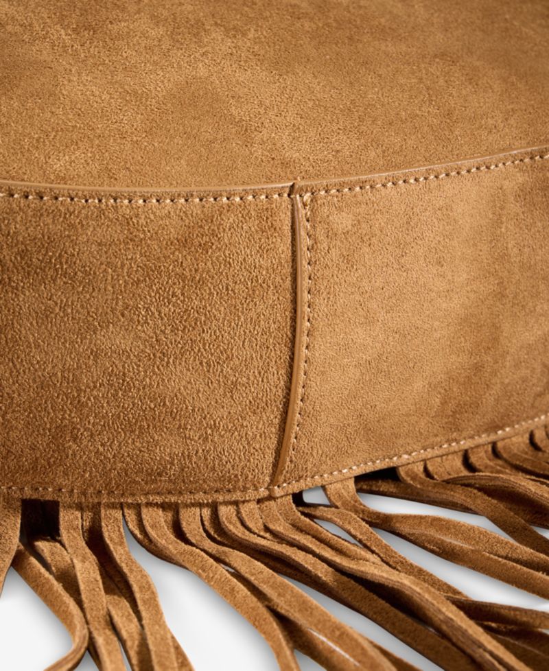 Fringed Faux-Suede Hobo Bag