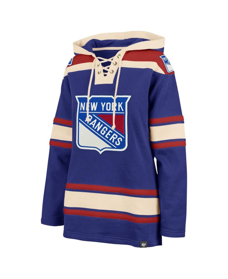 Women's Blue New York Rangers Superior Lacer Pullover Hoodie