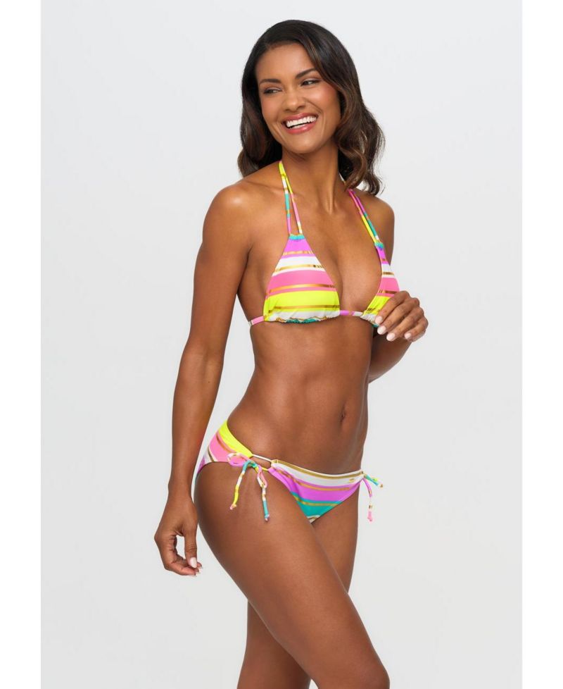 Sparkle Striped Triangle Bikini Top and Classic Bottom Collection