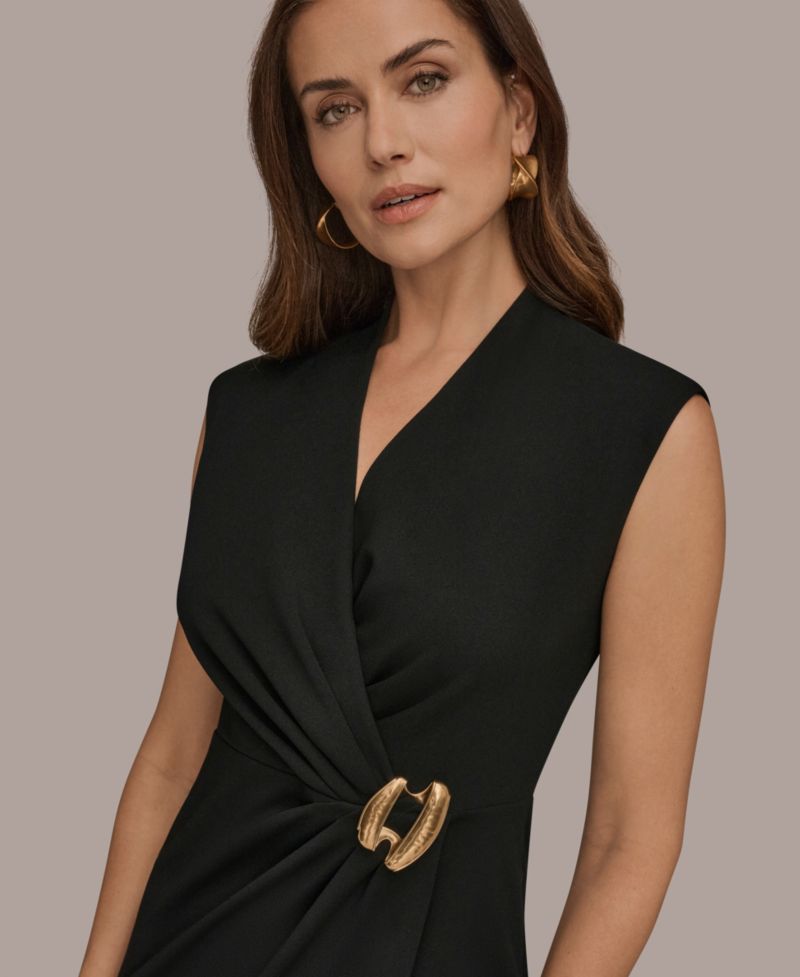 Women's Sleeveless Wrap Sheath Dress