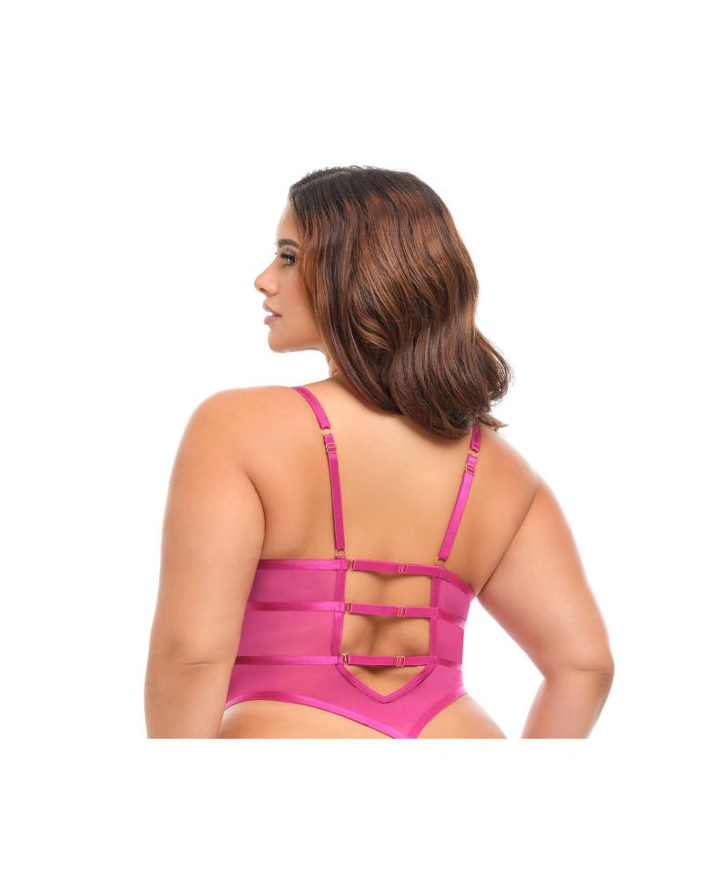 Women's Curvy Julia Sheer Lace Teddy