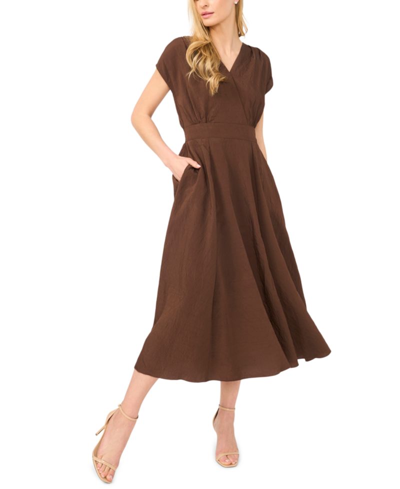 Women's V-Neck Midi Dress