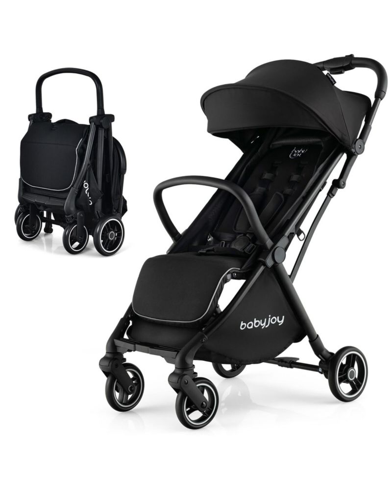 Portable Baby Stroller One-Hand Fold Pushchair W/ Aluminum Frame