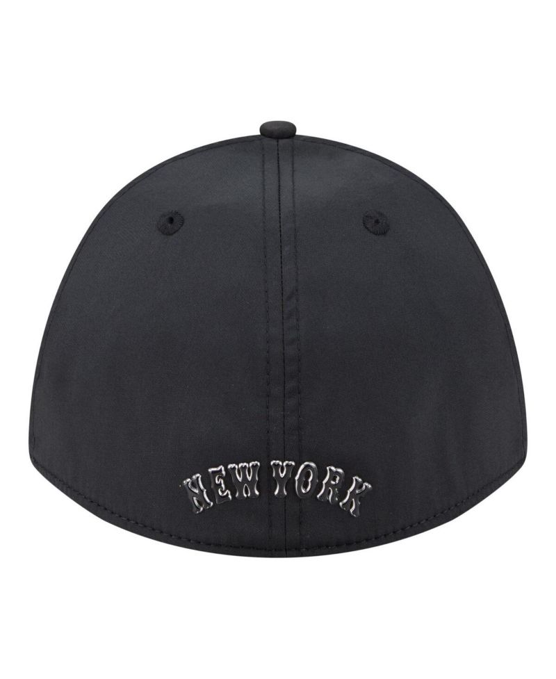 Men's Black New York Mets Metallic 39THIRTY M-Crown Flex Hat