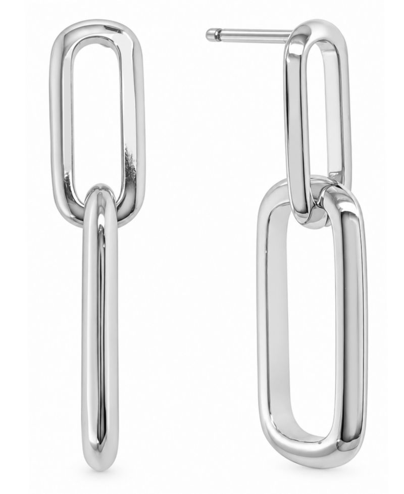 High Polished Link Post Drop Earring