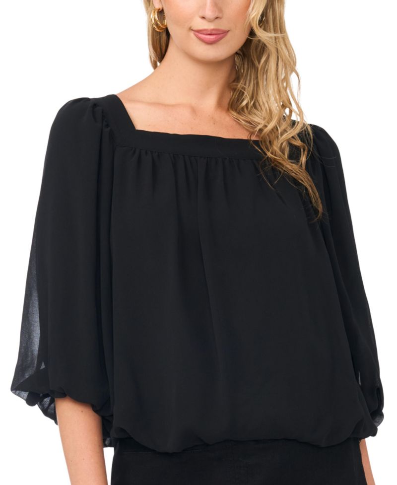 Women's Square Neck Bubble Blouse