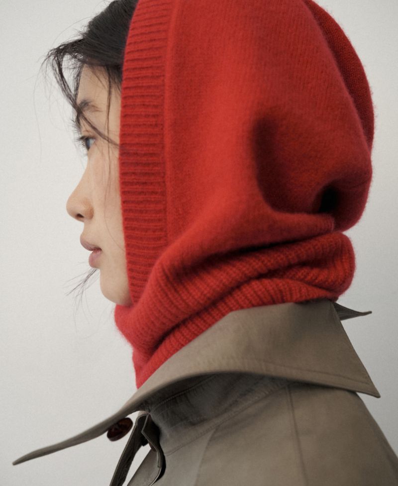 Women's Selection Knit Ribbed Wool/Cashmere-Blend Balaclava