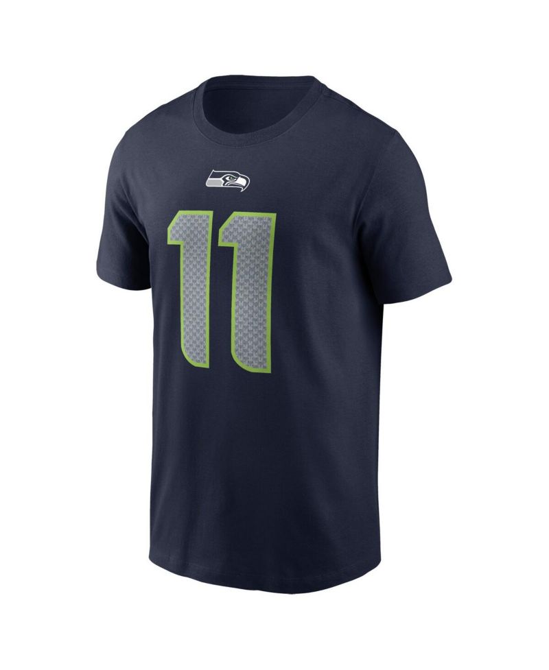 Men's Jaxon Smith-Njigba Navy Seattle Seahawks 2023 NFL Draft First Round Pick Player Name and Number T-shirt