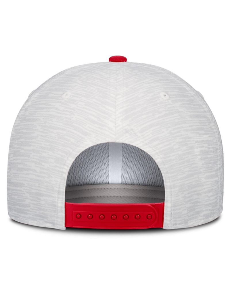 Men's and Women's White/Scarlet Ohio State Buckeyes Primetime Rise Adjustable Hat