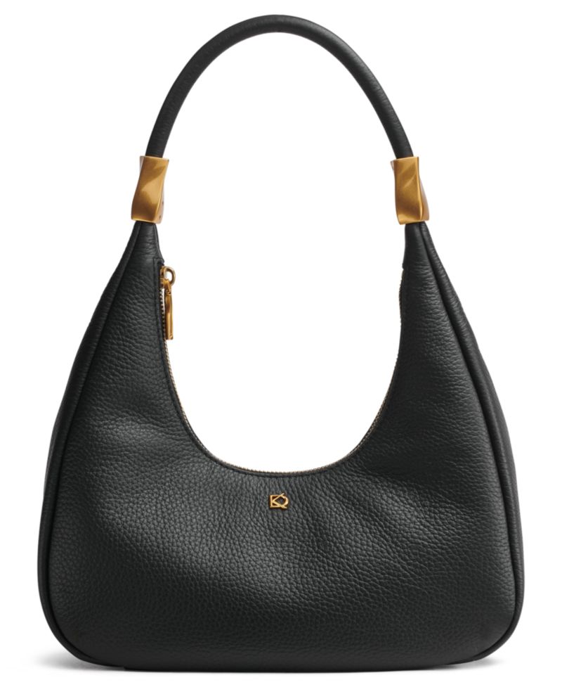 Quogue Leather Small Hobo Shoulder Handbag