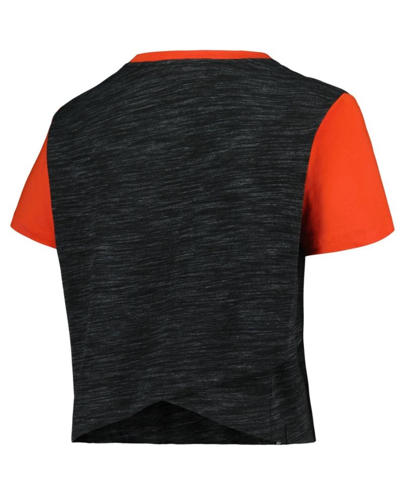 Women's Plus Size San Francisco Giants Cropped Crewneck Crossover-Back T-Shirt