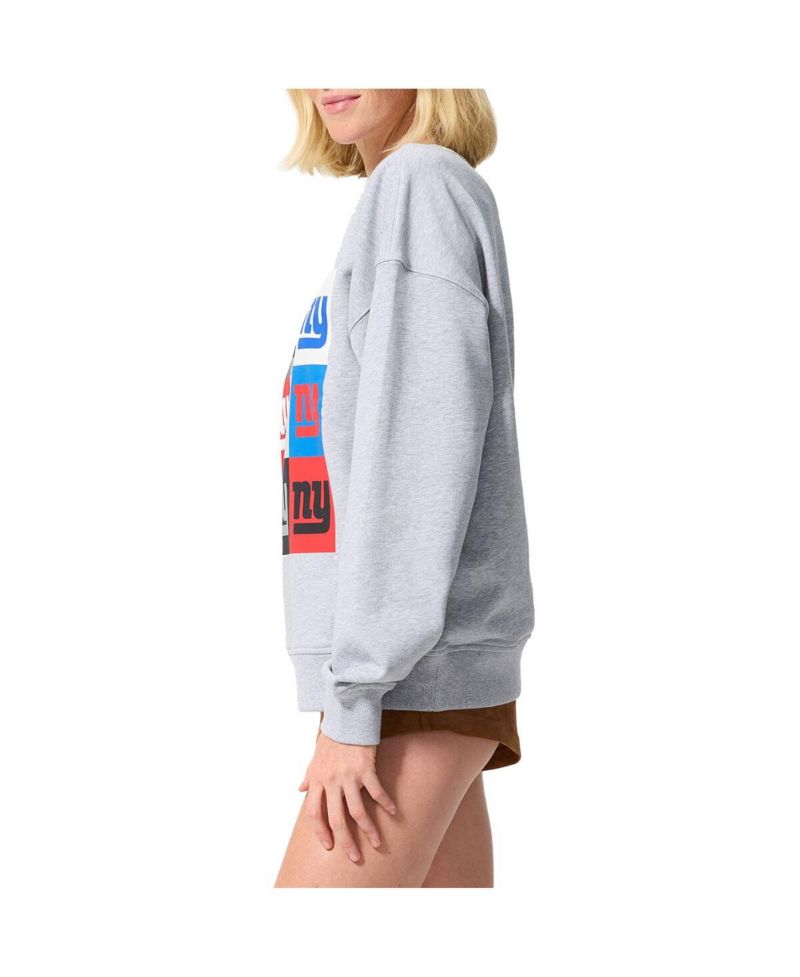 Women's Gray New York Giants Technicolor Oversized Sweatshirt
