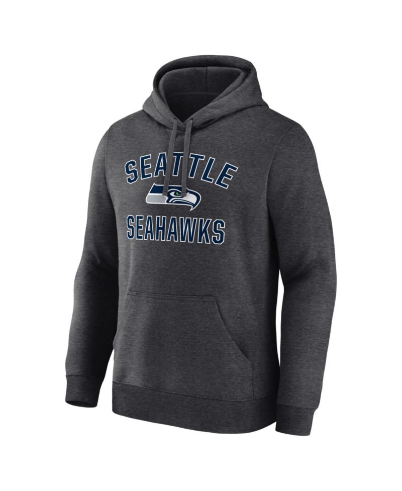 Men's Heather Charcoal Seattle Seahawks Arch Victory Hoodie