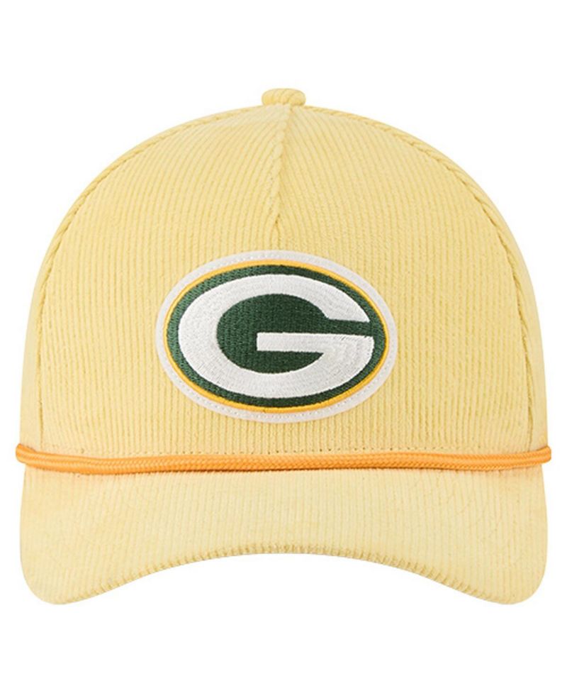 Men's Gold Green Bay Packers Cord Corduroy 9FORTY A-Frame Adjustable Hat