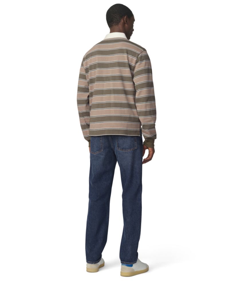 Men's Striped Long-Sleeve Rugby Shirt