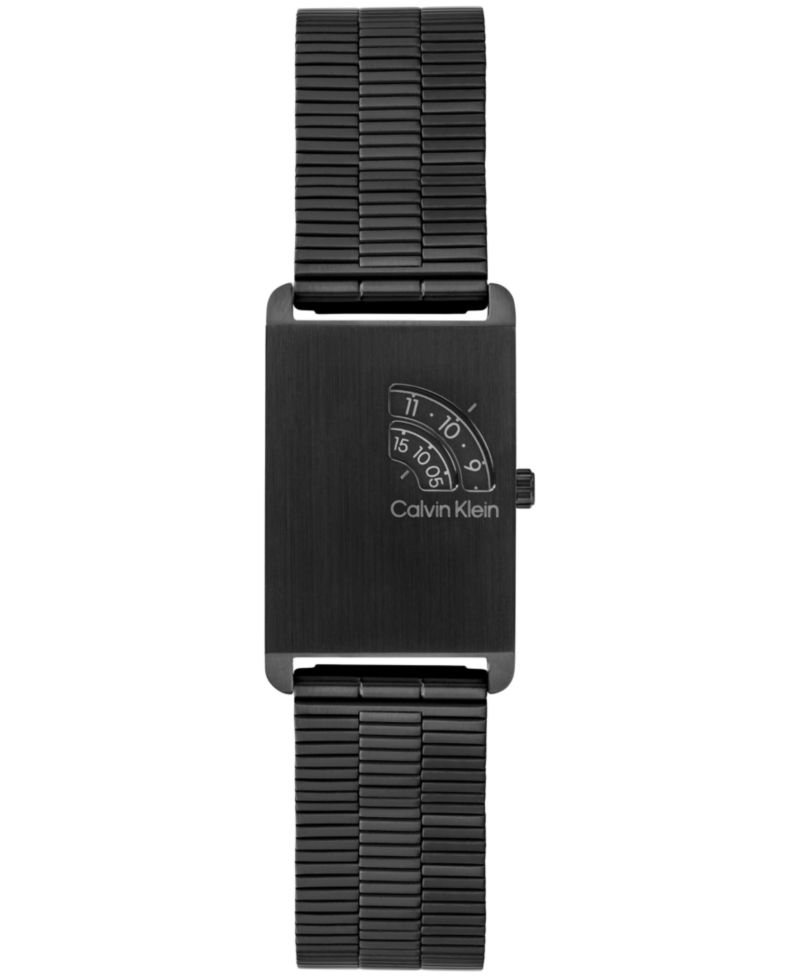 Men's Dapper Black IP Stainless Steel Mesh Bracelet Watch 24mm