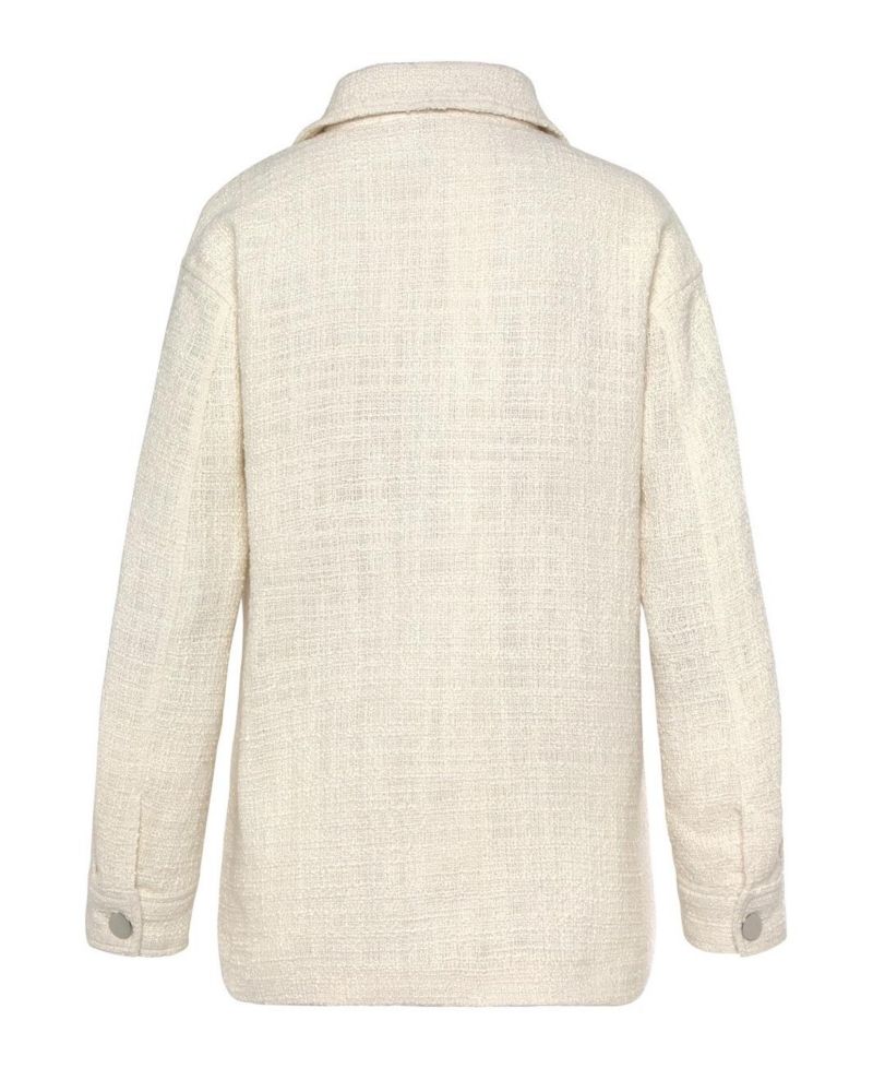 Women's Boucle Shirt with Pockets Everyday Comfort Jacket