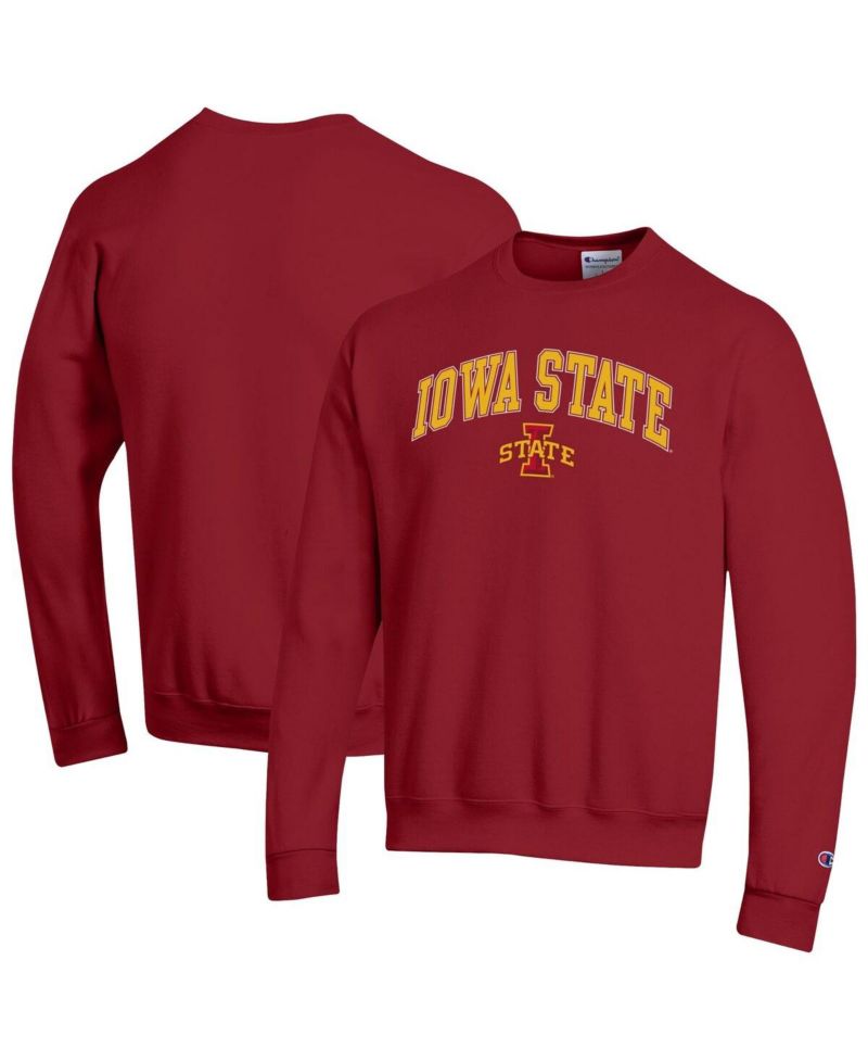 Men's Cardinal Iowa State Cyclones Arch Over Logo Pullover Sweatshirt
