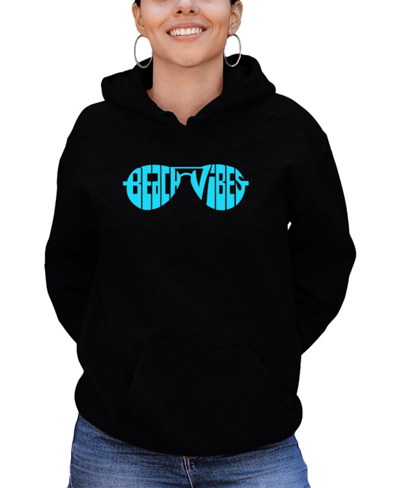 Women's Beach Vibes Word Art Long-Sleeve Sweatshirt