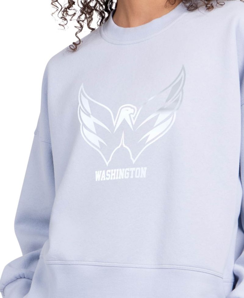 Women's Blue Washington Capitals Boxy Cropped Sweatshirt