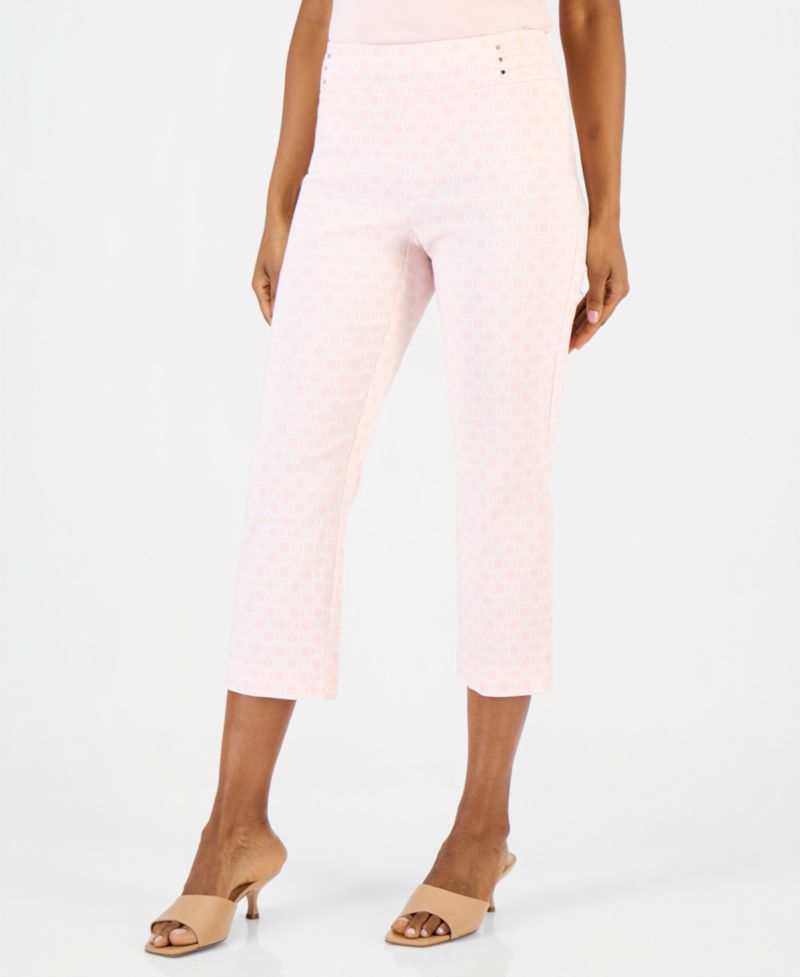Women's Printed Pull-On Capri Pants