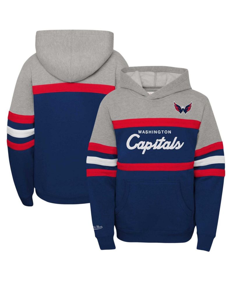 Big Boys and Girls Navy Washington Capitals Head Coach Pullover Hoodie