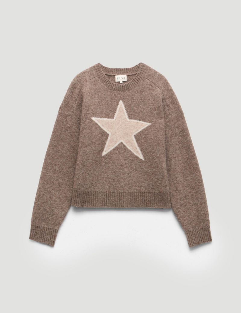 Women's Wool Blend Star Jacquard Sweater