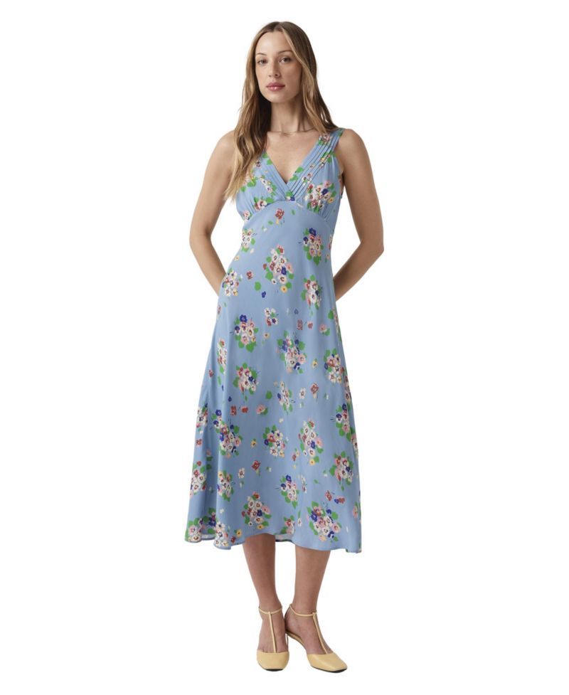 Women's Elise Open-Back A-Line Floral-Print Midi Dress