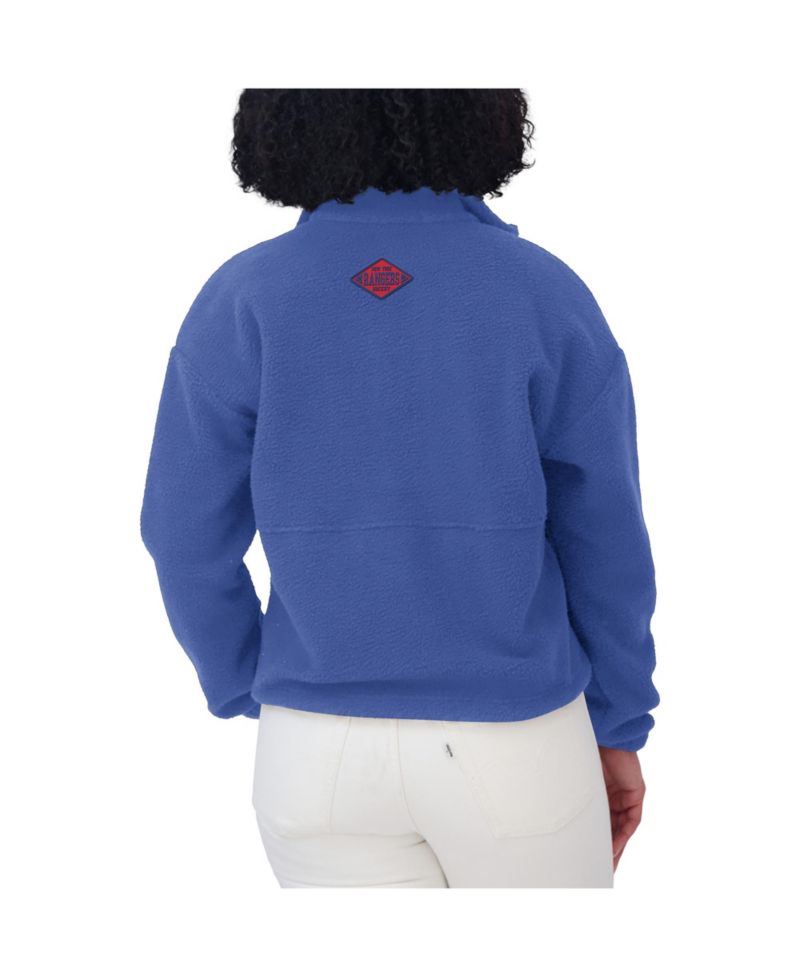 Women's Blue New York Rangers Polar Fleece Half-Zip Jacket