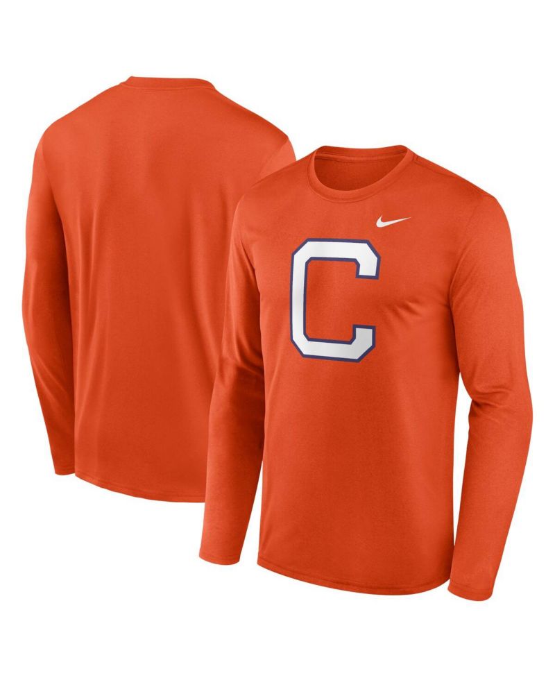 Men's Orange Clemson Tigers Primetime Alternate Logo Legend Performance Long Sleeve T-Shirt