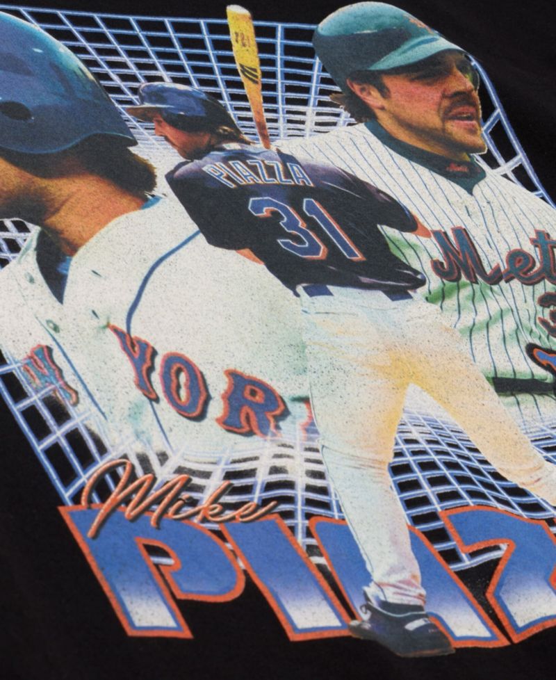 Men's Mike Piazza Black New York Mets Legendary Collage Player T-Shirt