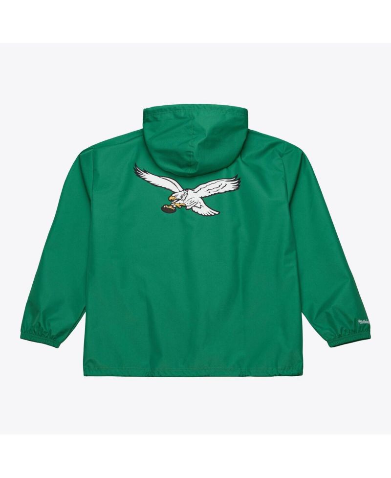 Men's Kelly Green Philadelphia Eagles Coaches Full-Snap Hooded Windbreaker Jacket