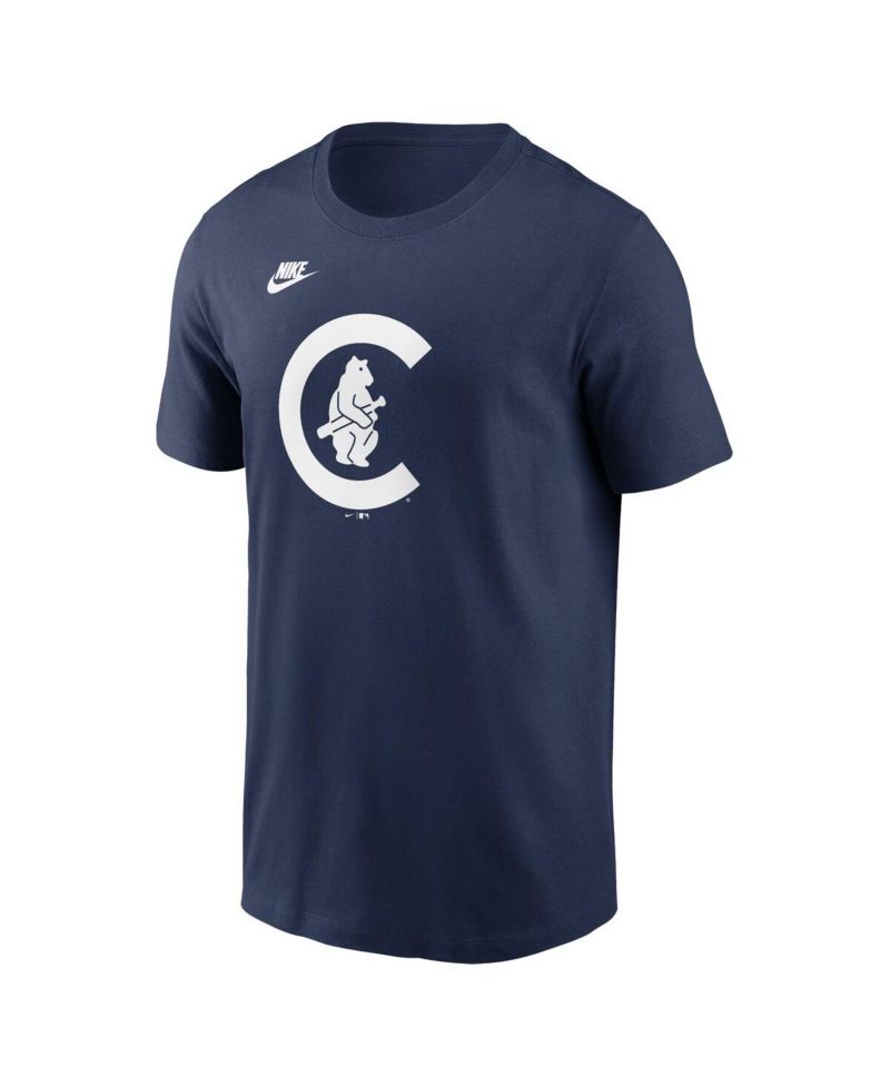 Men's Navy Chicago Cubs Cooperstown Collection Team Logo T-Shirt
