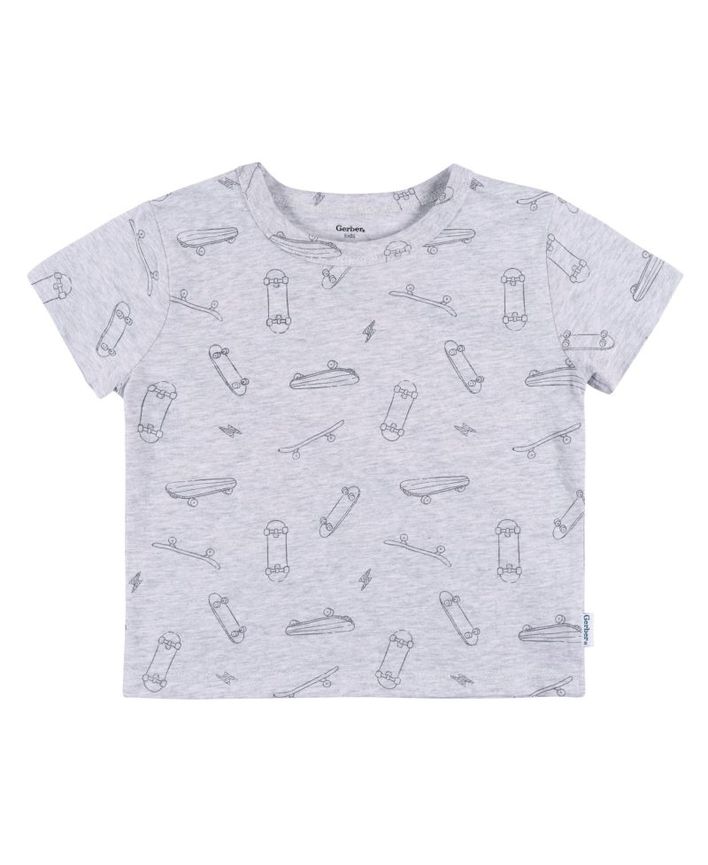 Baby Boys 2-Piece T-Shirt and Shorts Set, Heather Skateboard
