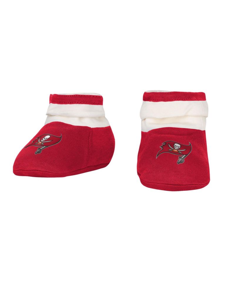 Boys and Girls Tampa Bay Buccaneers Up One 3 Piece Bodysuit and Bib Booties Set