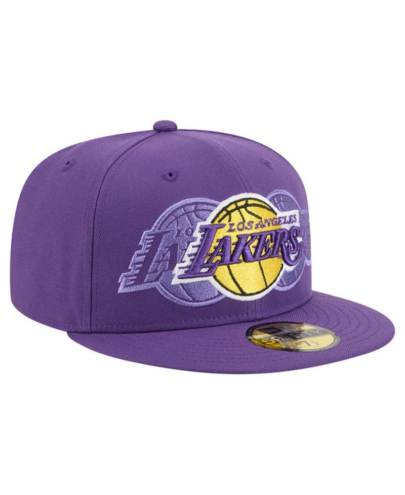 Men's Purple Los Angeles Lakers Tri-Hit 59Fifty Fitted Hat