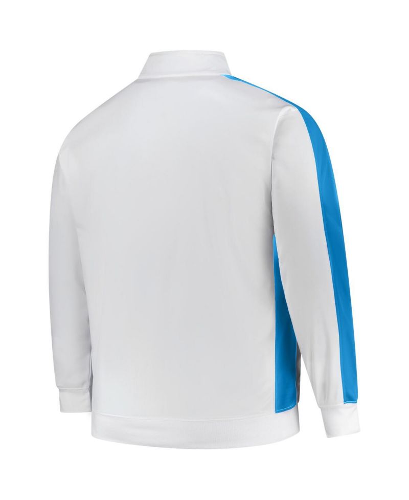 Men's White Detroit Lions Big & Tall Tricot Full-Zip Track Jacket